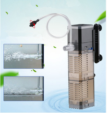 Филтър 3 в 1 за филтър за аквариумни аквариуми Мини филтър за аквариумни аквариуми Кислороден потопяем пречиствател на вода