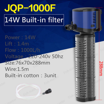 Filtru 3 în 1 pentru filtru de acvariu pentru acvariu Mini filtru pentru acvariu, purificator de apă submersibil de oxigen pentru acvariu