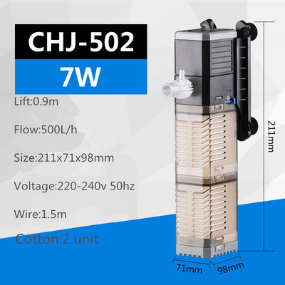 Filtru 3 în 1 pentru filtru de acvariu pentru acvariu Mini filtru pentru acvariu, purificator de apă submersibil de oxigen pentru acvariu