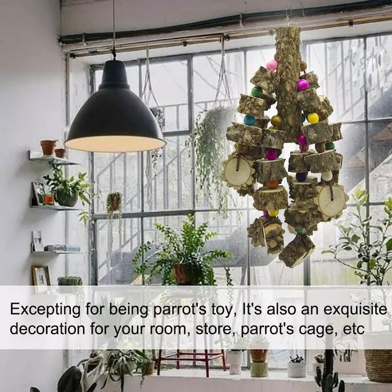 Linnumänguasjad Naturaalsest puidust suur papagoi mänguasi linnumänguasjad, mis sobivad kõige paremini Aafrika hallidele aaradele, kakaduudele, papagoilindudele ja muule