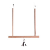 1PC Cușcă de păsări din lemn Cușcă de biban agățată păsări din lemn de biban Jucării de papagal Suport suport pentru leagăn din lemn natural pentru animale de companie