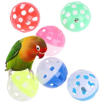 10 бр Parrot Toy Balls Забавни цветни кухи звънчета топка Звукова играчка птица Обучение на папагал Интерактивни играчки за дъвчене Принадлежности за домашни птици