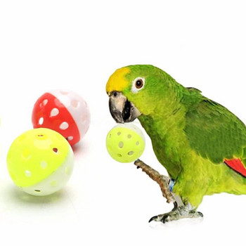 10 бр Parrot Toy Balls Забавни цветни кухи звънчета топка Звукова играчка птица Обучение на папагал Интерактивни играчки за дъвчене Принадлежности за домашни птици