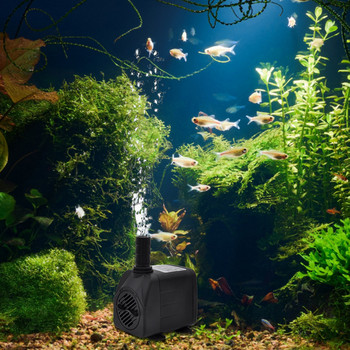220V 10W мини водна помпа с 12 цветна LED светлина, ултра тиха потопяема помпа за воден фонтан за езерце за аквариумни рибки