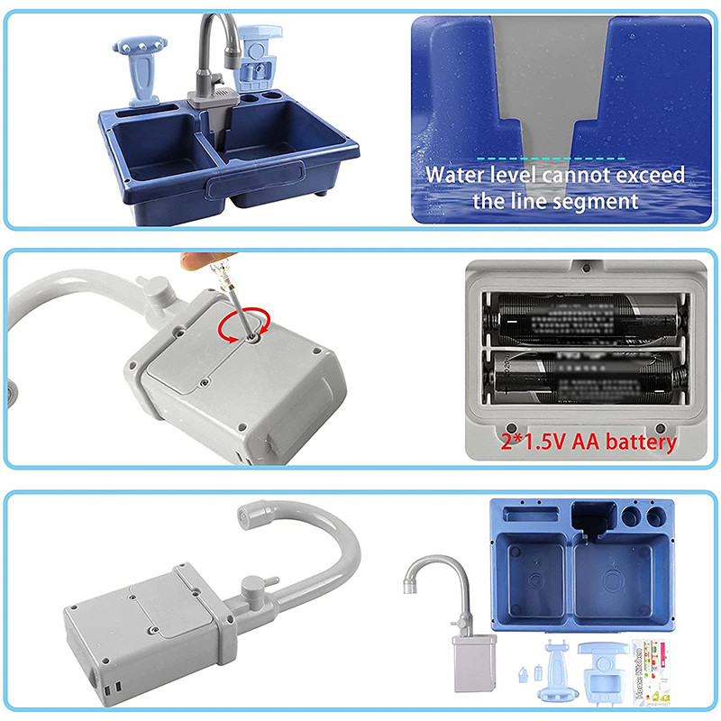 Pet Parrots Παιχνίδι ηλεκτρικό πλυντήριο πιάτων Μπανιέρα Parrot with Faucet Bird Bathing Box Τροφοδότης Food Water Dispenser Παιχνίδια μπάνιου πουλιών