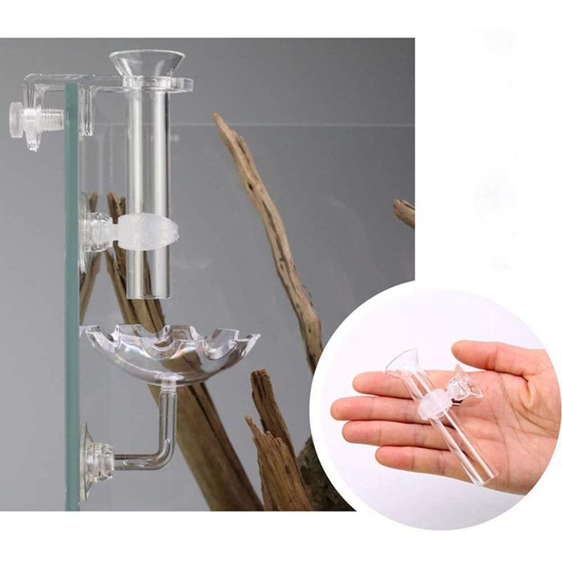 Akvaariumi krevettide söötmisnõu ja toru akrüülkrevettide kalatoidu söötmiskauss akvaariumi kalapaagi jaoks