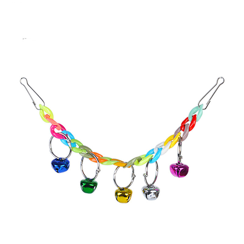 Ptice Oprema za kućne ljubimce Igračke za zvonce za papige Ručno izrađeno šareno zvono od drvenih perli Igračka za ptice Kreativna ljuljačka Dekoracija kaveza za ptice Igračke za papige