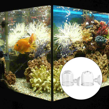 Cupfeeder Feeding Tank Shrimp Aquariumaquaticcone Holder Planter Pot Crystal Clear Suctionpunch Ring Pet Reptiles Δοχείο