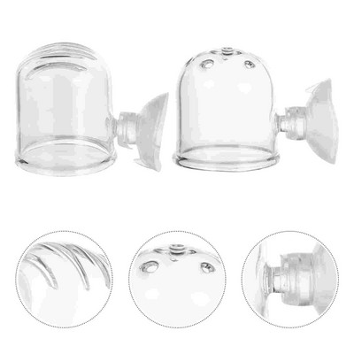 Rezervor de hrănire pentru hrănire pentru creveți Acvariu acvatic Suport pentru cone de jardiniera Ghiveci de plantat Inel de sucție transparent pentru animale de companie Recipient pentru reptile