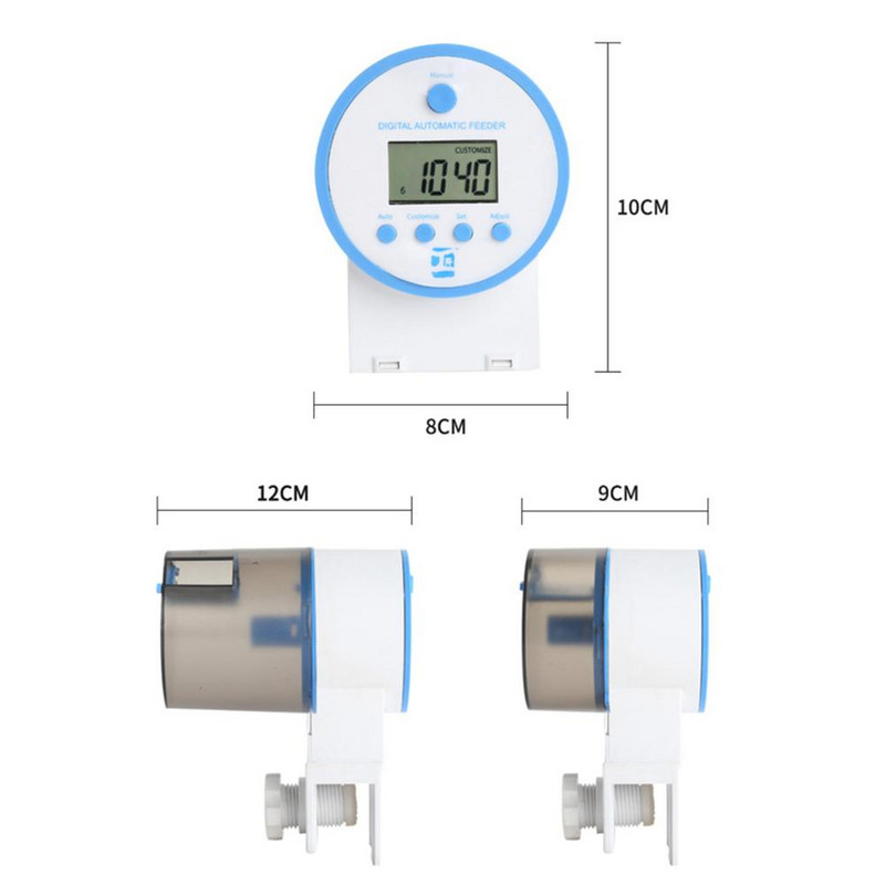 Αυτόματος τροφοδότης ψαριών ρυθμιζόμενος 360 μοιρών Περιστρεφόμενος μεγάλης χωρητικότητας Έξυπνος χρονισμός Αξεσουάρ ενυδρείου τροφοδότης ψαριών