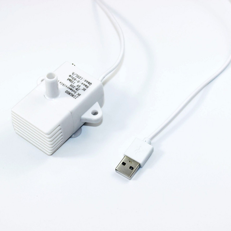 JN-206 Pompă de apă DC/USB 5V 120L/h Mini pompă submersibilă Rezervor de pește Fântână pentru animale de companie Băuturi Lumină LED fără perii Oprire automată