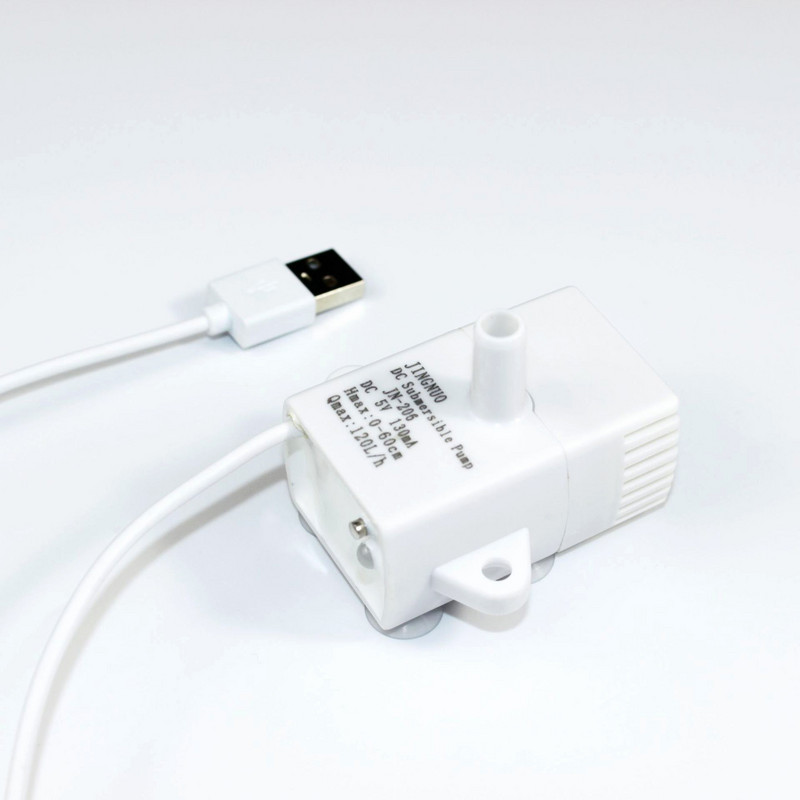 JN-206 Pompă de apă DC/USB 5V 120L/h Mini pompă submersibilă Rezervor de pește Fântână pentru animale de companie Băuturi Lumină LED fără perii Oprire automată