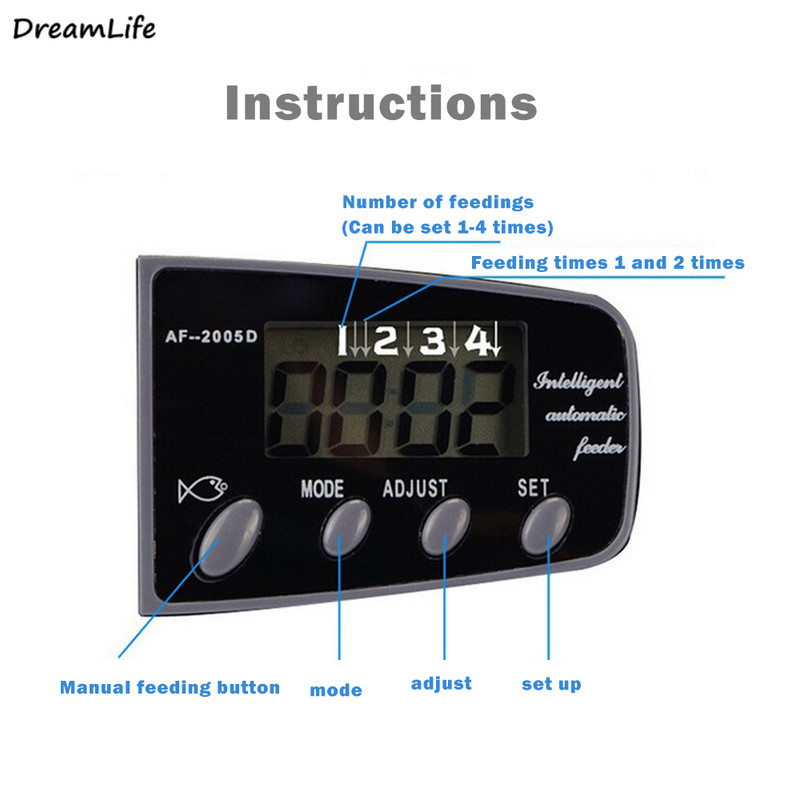 Rezervor de pește automat pentru iaz Hrănire automată pentru acvariu Cronometru cu acvariu LCD Hrănitor automat inteligent pentru pești