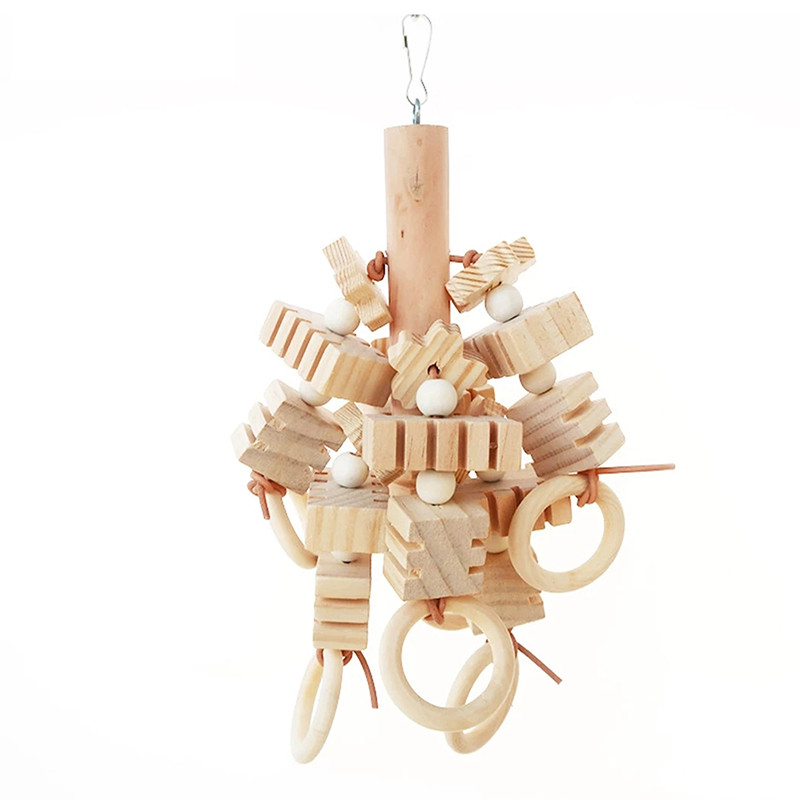 Suur papagoi rebiv mänguasi naturaalsest puidust klotsid Linnud närimismänguasjad Papagoi puur Hammustusmänguasi Keskkonnakaitse Parrot Bird Oys