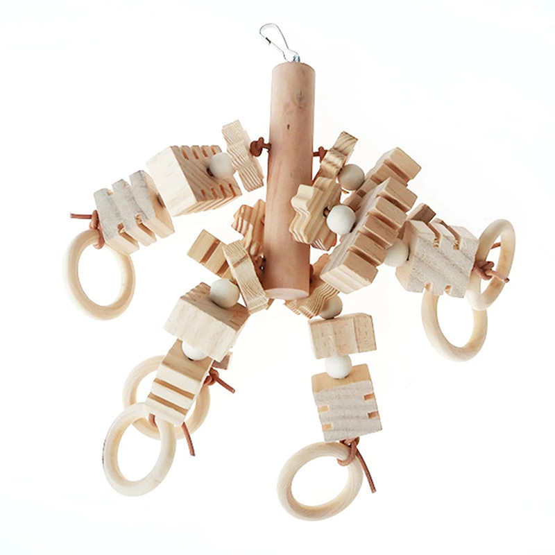 Suur papagoi rebiv mänguasi naturaalsest puidust klotsid Linnud närimismänguasjad Papagoi puur Hammustusmänguasi Keskkonnakaitse Parrot Bird Oys