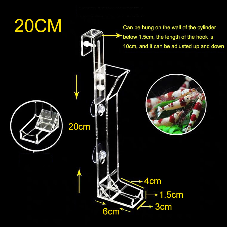 Hrănitor de creveți pentru acvariu din acril Hrănitor pentru rezervor de pește Tub de hrănire Cupă pentru creveți Dispenser pentru hrană pentru pește melc Recipient Accesorii pentru acvariu