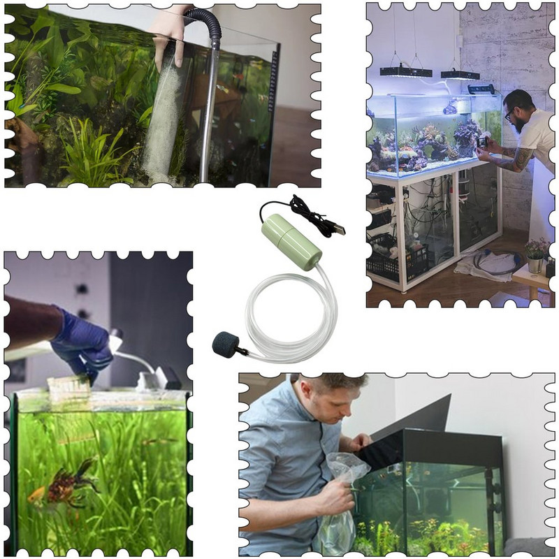 Akvaariumi akvaariumi USB hapnikuõhupumba vaigistamine energiasäästutarvikud Kaasaskantavad mini-veterraariumide tarvikud