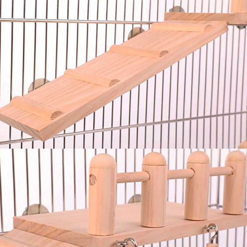 3 buc/set Jucărie din lemn pentru păsări Scară de cățărat Leagăn Tremplin Jucărie din trei piese pentru păsări Hamster Chinchilla