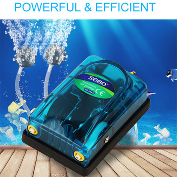 Αντλία αέρα SOBO Aquarium Compressor Oxygen 220-240V Διαφανές σώμα Μονές/Διπλές Εξόδους Υψηλής Ποιότητας Αντλία Δεξαμενής Ψαριών