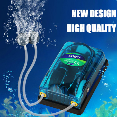 SOBO akvaariumi õhupumba kompressor hapnik 220-240 V läbipaistva korpusega ühe/kahe väljundiga kvaliteetne kalapaagi pump