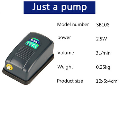 SOBO akvaariumi õhupumba kompressor hapnik 220-240 V läbipaistva korpusega ühe/kahe väljundiga kvaliteetne kalapaagi pump