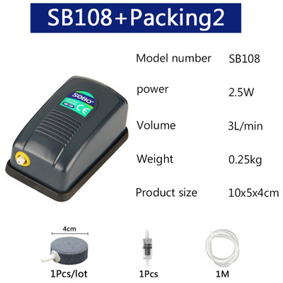 SOBO akvaariumi õhupumba kompressor hapnik 220-240 V läbipaistva korpusega ühe/kahe väljundiga kvaliteetne kalapaagi pump