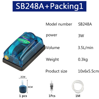 SOBO akvaariumi õhupumba kompressor hapnik 220-240 V läbipaistva korpusega ühe/kahe väljundiga kvaliteetne kalapaagi pump