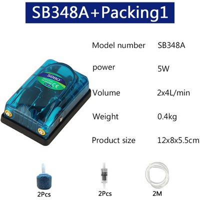 SOBO akvaariumi õhupumba kompressor hapnik 220-240 V läbipaistva korpusega ühe/kahe väljundiga kvaliteetne kalapaagi pump