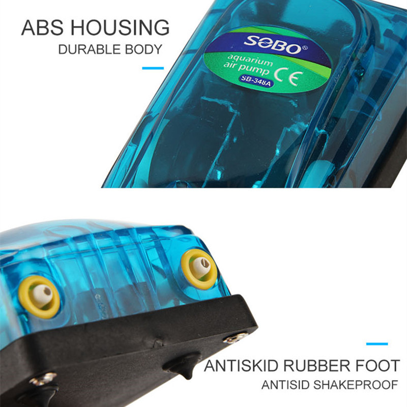 SOBO akvaariumi õhupumba kompressor hapnik 220-240 V läbipaistva korpusega ühe/kahe väljundiga kvaliteetne kalapaagi pump