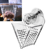 Accesorii pentru acvariu Cană de hrănire din acril cu ventuză Hrănitor de vierme roșu în formă de V Container pentru hrană pentru pești de acvariu