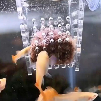 Αξεσουάρ ενυδρείου Ακρυλικό κύπελλο τροφοδοσίας με βεντούζα σε σχήμα V Κόκκινο σκουλήκι Δοχείο τροφής για ψάρια ενυδρείου