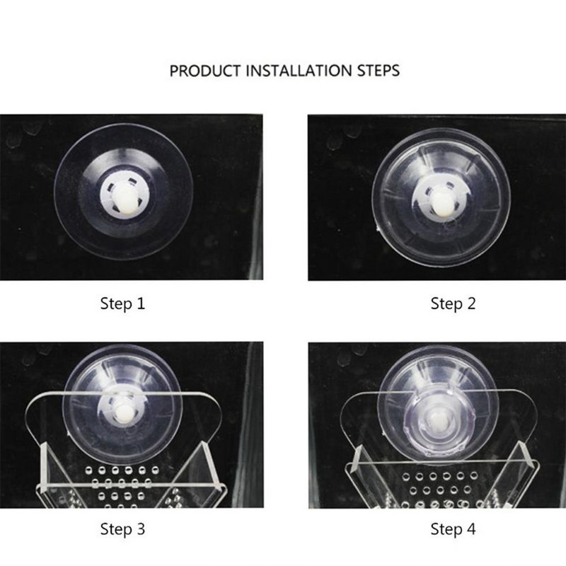 Accesorii pentru acvariu Cană de hrănire din acril cu ventuză Hrănitor de vierme roșu în formă de V Container pentru hrană pentru pești de acvariu