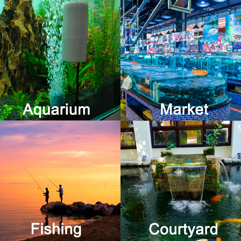 Pompă de aer pentru acvariu USB pentru rezervor de pește/creveți Mini compresor de aer ultra-silențios cu aerator de piatră de oxigen Accesorii pentru acvariu