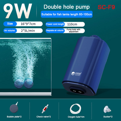 Pompă de aer silențioasă pentru oxigen pentru acvariu cu supapă de reținere Rezervor de pește cu patru ieșiri Oxigenator mare Compresor de aer pentru acvariu Aerator 220v 14w