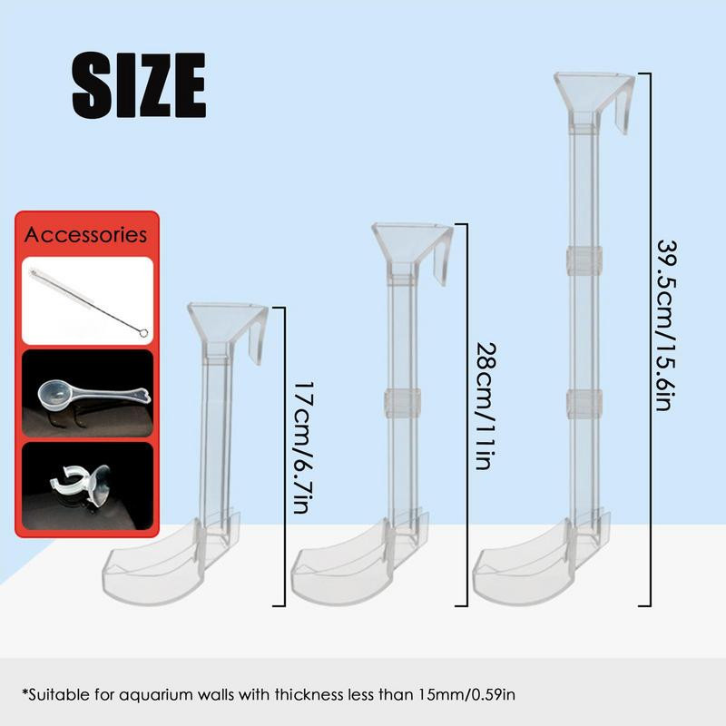 Akvaariumi kalasööturi toru Akrüülist läbipaistev kokkupandud kalakrevetipaagi söötmistoru koos imemiskorgiga veeloomadele