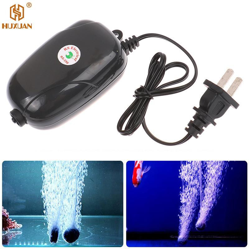 Pompă de aer pentru acvariu, rezervor de pește, mini compresor, o singură ieșire dublă cu supapă de reținere, tub accesorii acvatice 220/240V 3W 5W 50Hz