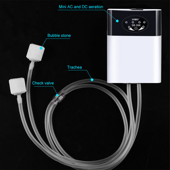 5V кислородна помпа за аквариум Практична изпускателна система USB зареждане Преносим ултра тих въздушен компресор с двойно предназначение за въздушна помпа за аквариум