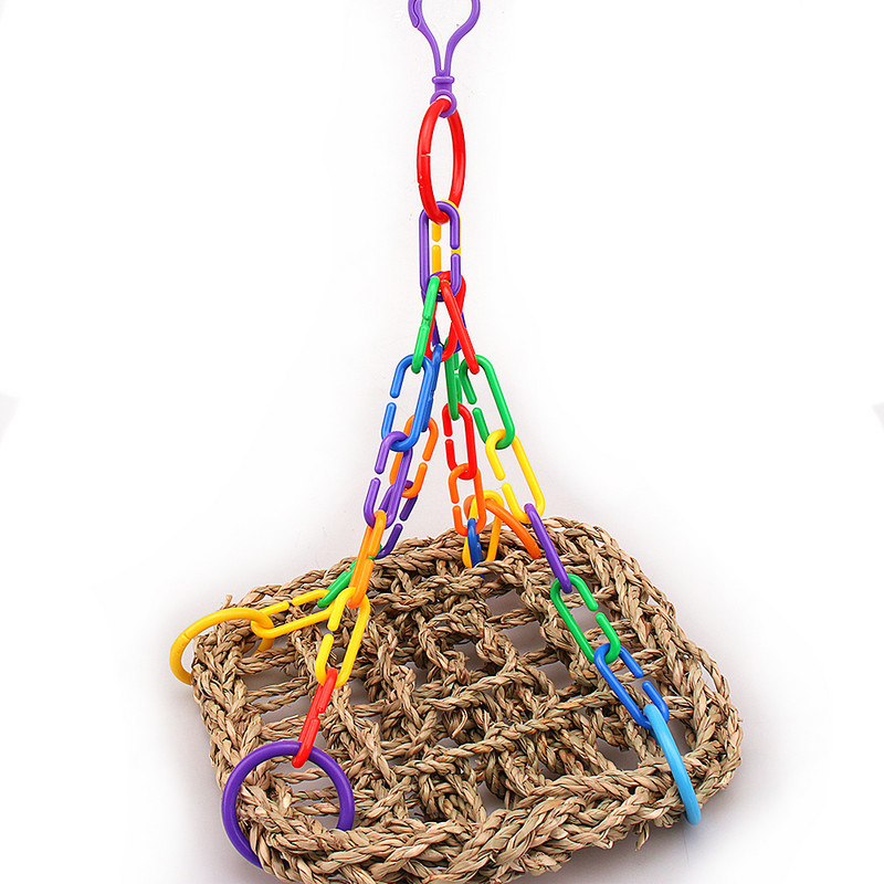 Linnukiik närimismänguasjad Papagoi võrkkiik Kellukella mänguasjad Papagoi puur Mänguasi Väikeste papagoide rippuvate puidust helmestega linnuahven