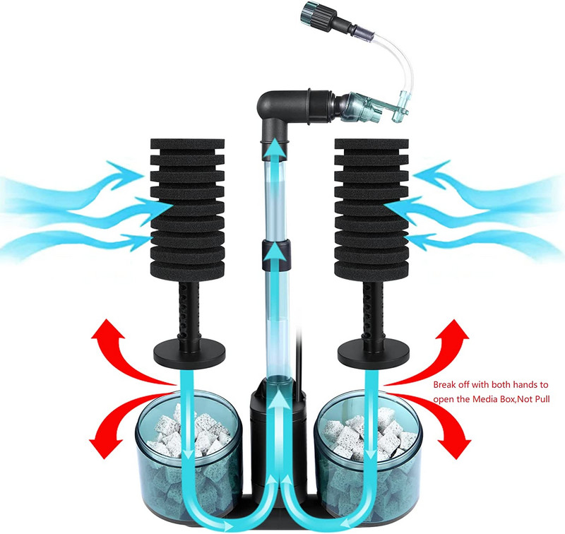 Električni filtar za akvarij za akvarijske ribice Zračna pumpa Skimer Biokemijski spužvasti filtar Biofilter za akvarij