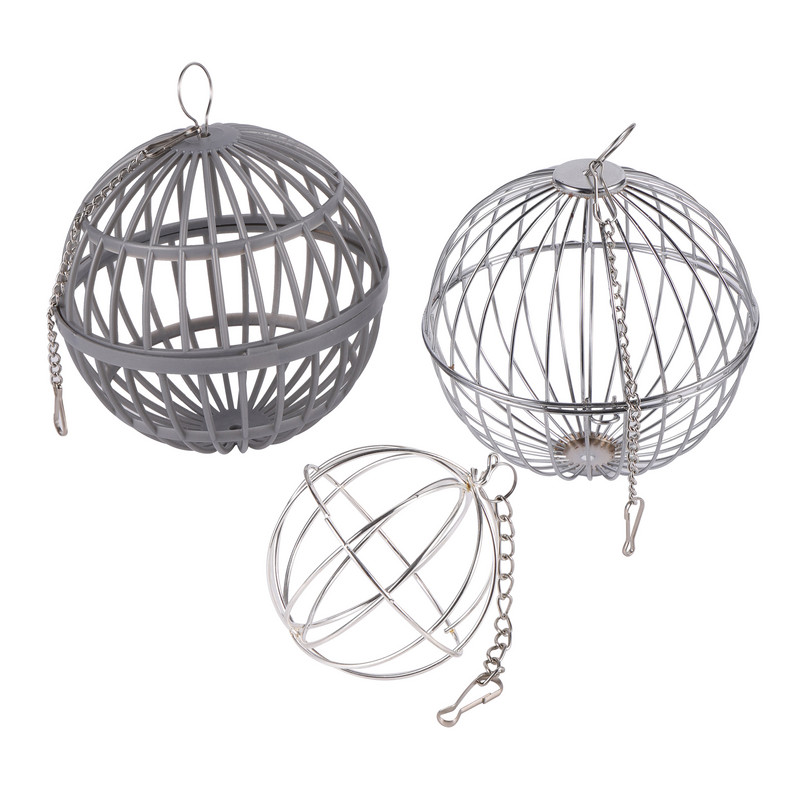 Jucărie pentru păsări pentru animale de companie Minge rotundă din oțel inoxidabil/plastic Distribuie de hrană pentru mișcare.