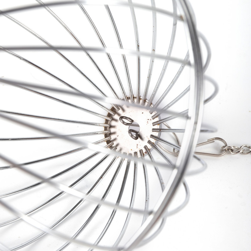 Jucărie pentru păsări pentru animale de companie Minge rotundă din oțel inoxidabil/plastic Distribuie de hrană pentru mișcare.