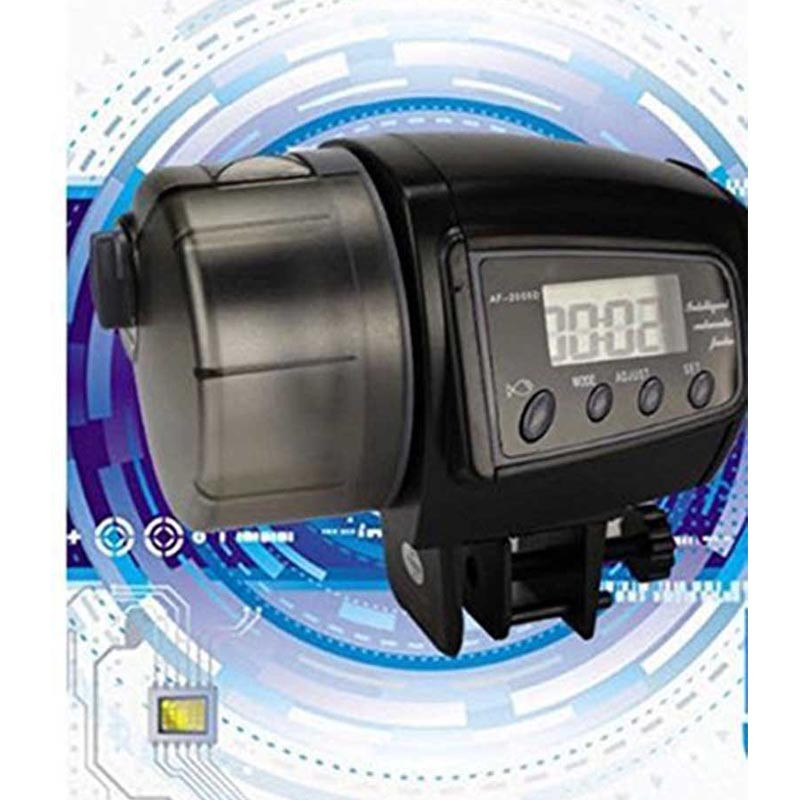 NICREW 100ml Hrănitor automat pentru pești pentru acvariu pentru acvariu cu afișaj digital electronic, fântână cu sincronizare automată, pentru iaz, hrănitor pentru pești