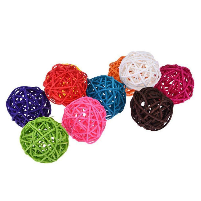 5/10 komada Šarene kuglice od ratana Igračke za papige Interaktivne igračke za žvakanje ptica za papagaja Pribor za kavez za valovitog papagaja Igračke za ptice