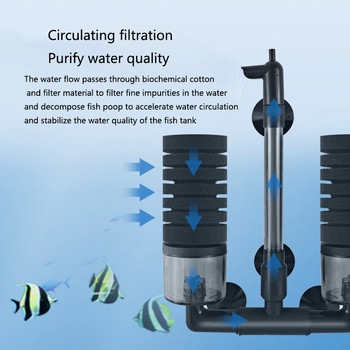 Μαύρο φίλτρο ενυδρείου για αντλία αέρα δεξαμενής ψαριών ενυδρείου Skimmer Biochemical Sponge Filter Aquarium Bio Filters Filtro Aquario