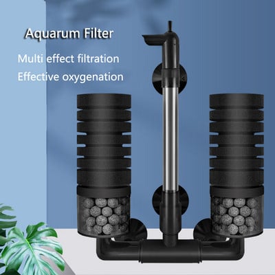 Filtru negru de acvariu pentru acvariu, acvariu, pompa de aer, skimmer, filtru biochimic cu burete, filtre bio pentru acvariu, filtru acvariu