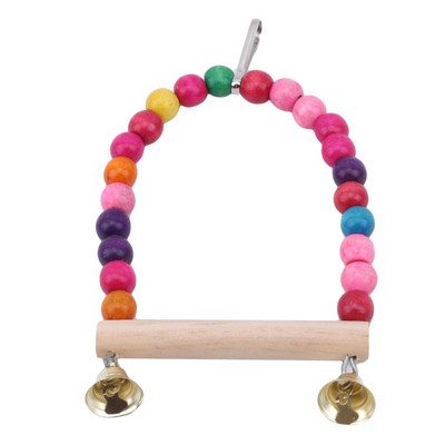 Papagoid Mänguasjad Linnukiiged Treening Ronimine Rippredelsild Puidust vikerkaar Lemmikloom Papagoi Ara Võrkkiik linnumänguasi kelladega