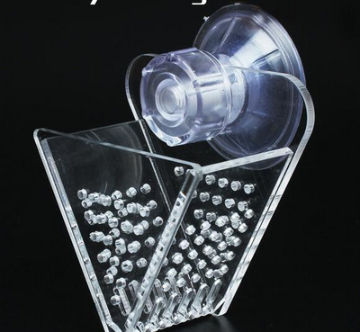 1 tk akvaariumi punase koonuse ussidega söötja kalapaak Live Frozen Shrimp V-kujuline akrüül