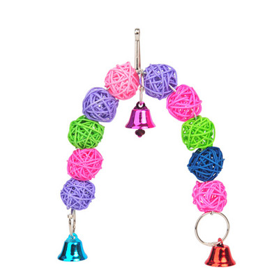 Papagoi rotangist mänguasjad lindude tarvikud rippuvad puurid linnumänguasjad rotangist helmed kellanöörid käsitsi kootud lemmikloomade tarvikud lindude mänguasjade tarvikud