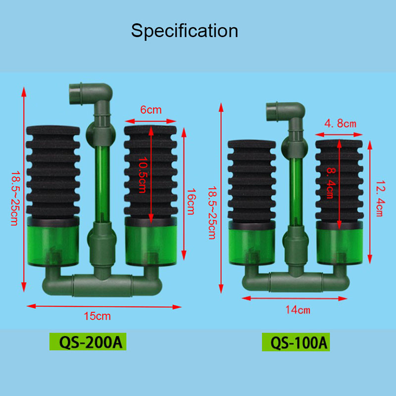 Kahe kasutusega akvaariumi kalapaagi filtrikäsn Biokeemiline puuvillane akvaariumi filtritarvikud koos eemaldatava filtrikarbiga