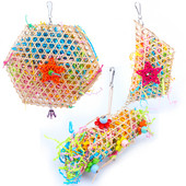 PipiFren Jucării pentru păsări mari pentru accesorii pentru papagal Conure biban și papagal, accesorii de jucărie pentru cuști, decorare gri african